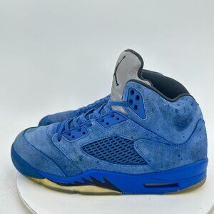 Nike Air Jordan 5 Retro Men Size 10.5 136027-401 Blue Suede Basketball Shoes